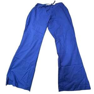 Peaches Stretch Royal Blue Drawstring Medical Scrub Pants Size L